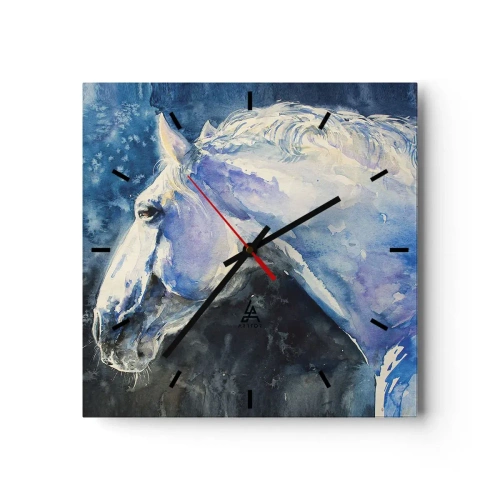 Nástěnné hodiny - Portrét v modré záři - 30x30 cm