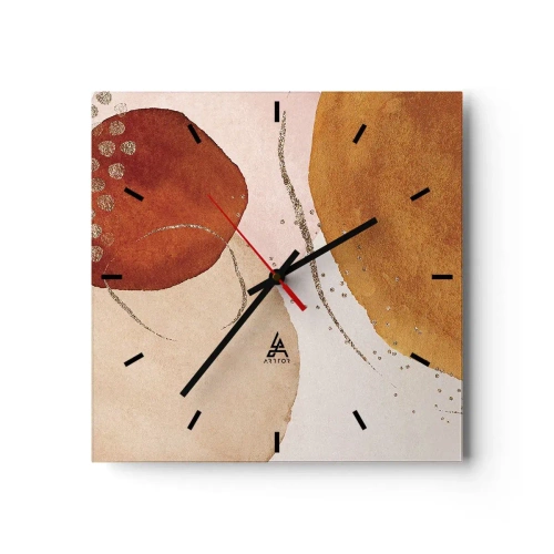 Nástěnné hodiny - Zaoblení a pohyb - 30x30 cm