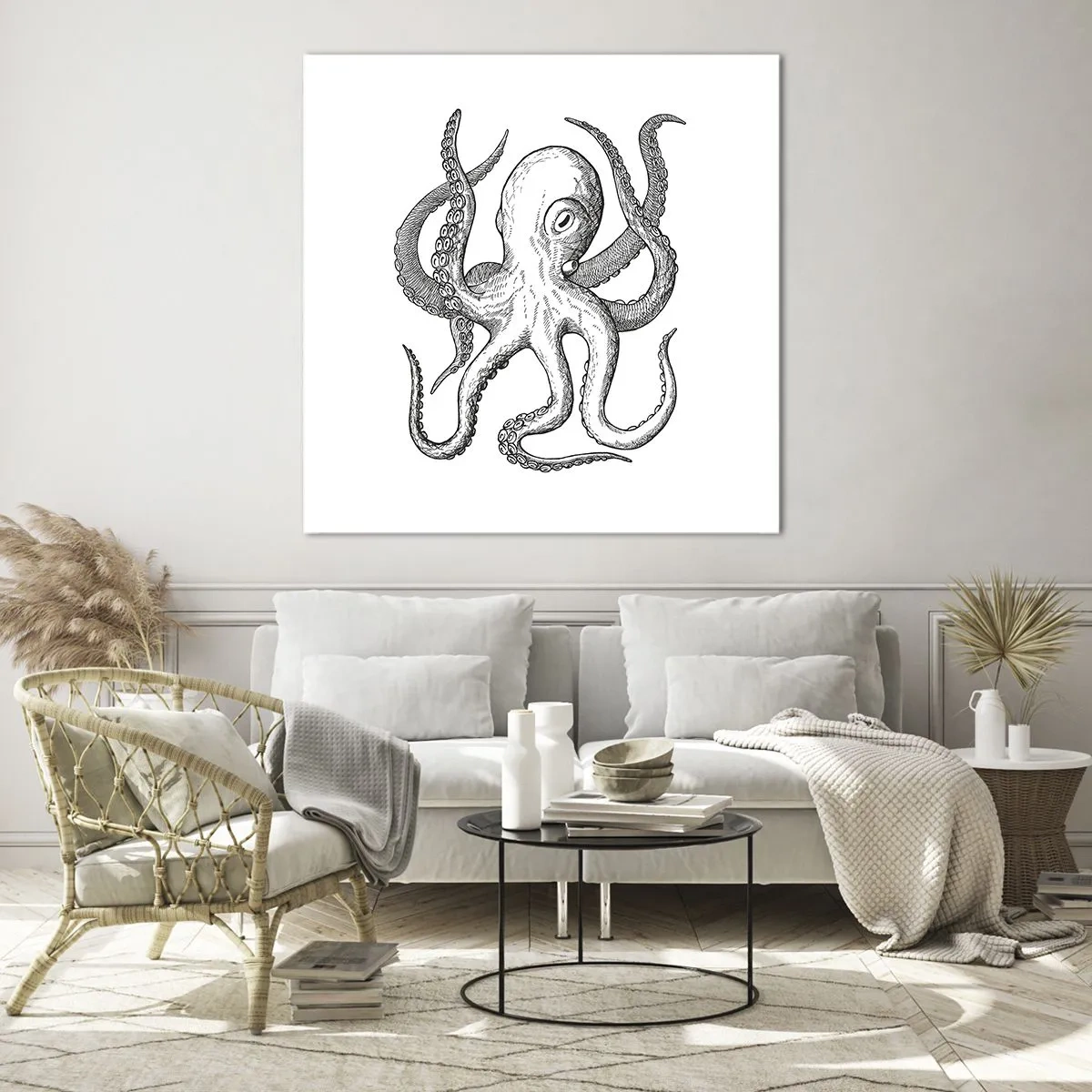 Obraz na skle - Tančící s vlnami - 60x60 cm