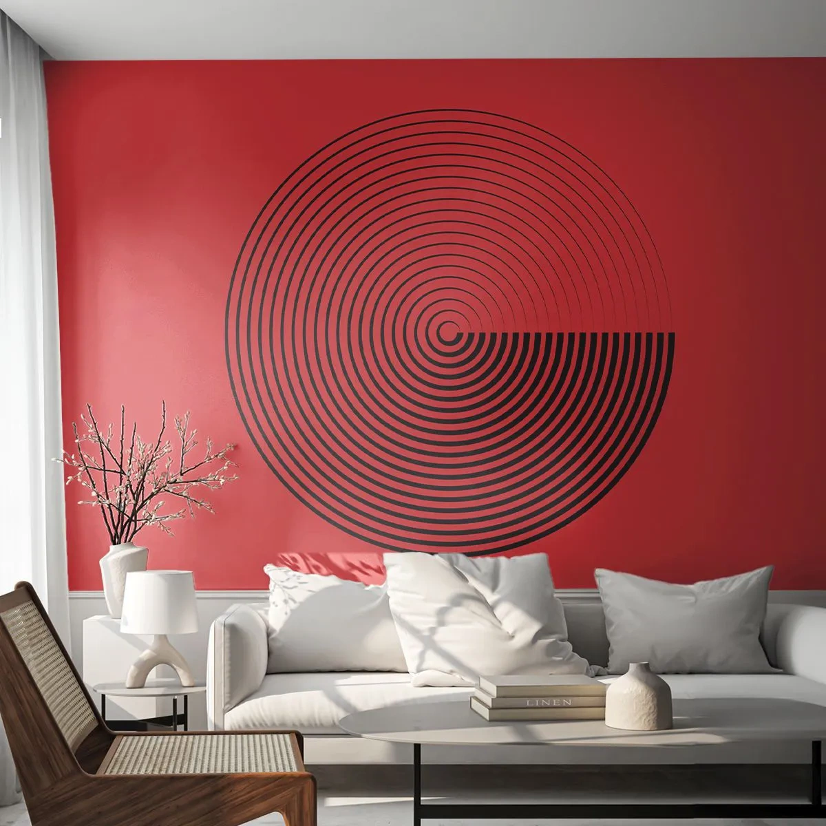 Fototapeta Samolepicí Deluxe Sticker - Kruhový pohyb - Minimalismus, Kolo, Čáry - 100x70 cm