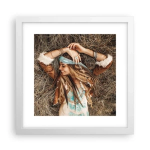 Plakát v bílém rámu - Na cestě do léta lásky - 30x30 cm