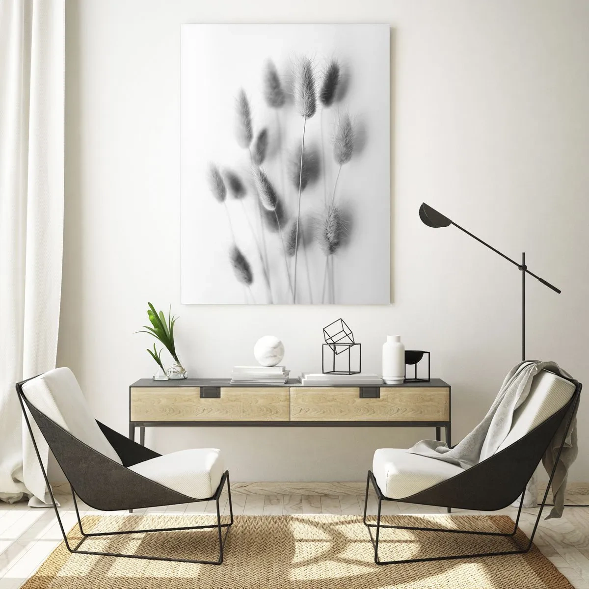 Obraz na skle - Její načechranost tráva - 50x70 cm