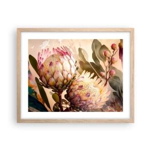 Plakát v rámu světlý dub - Něžně objaté - 50x40 cm