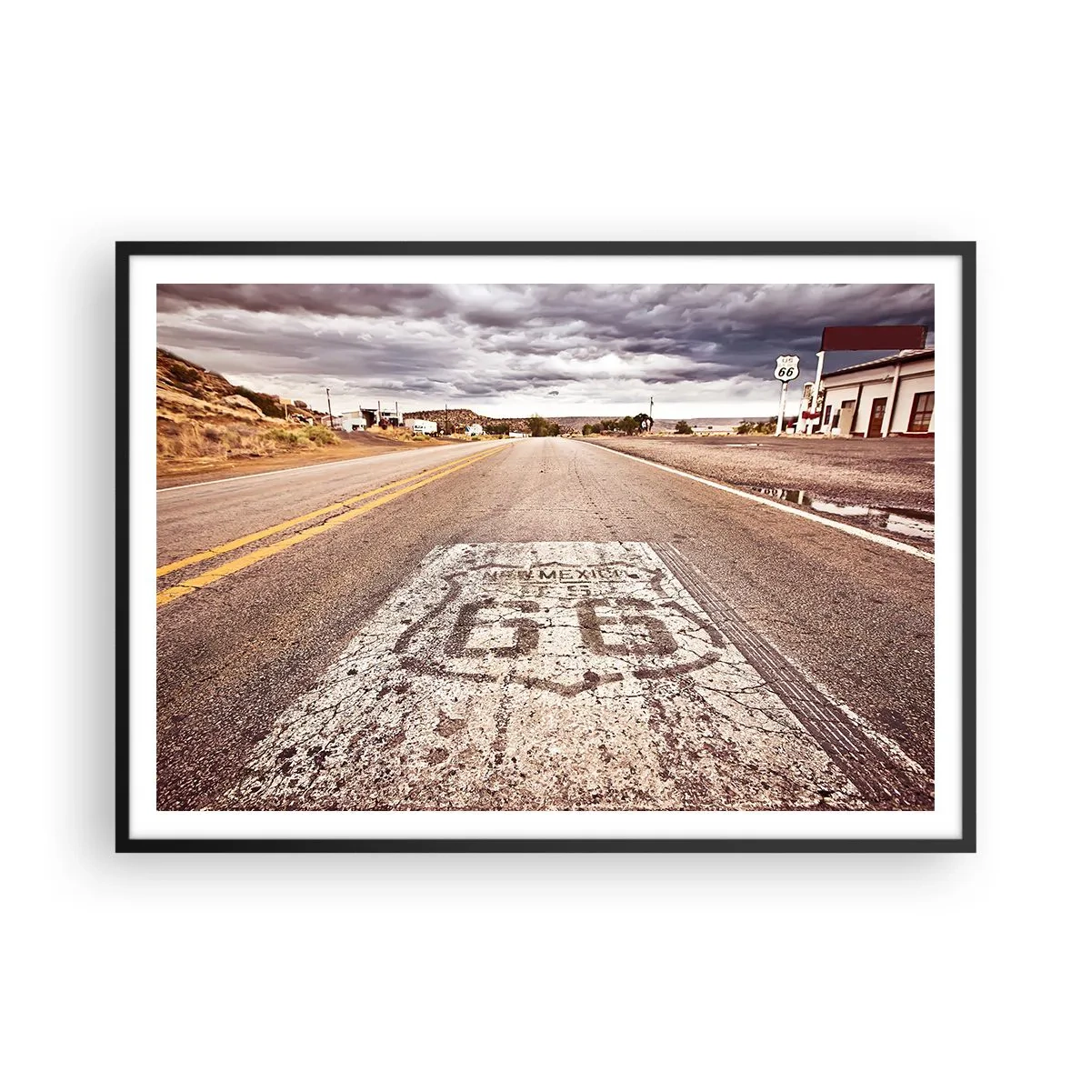 Plakát v černém rámu - Mother Road - americká legenda - 100x70 cm