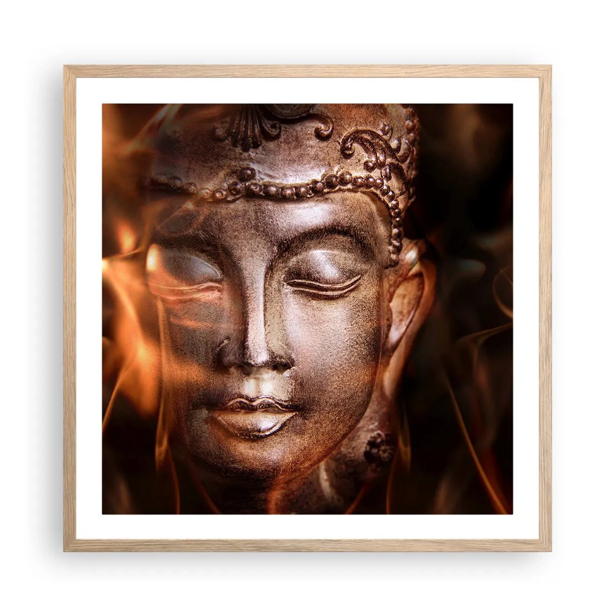 Plakát v rámu světlý dub - Existuje pouze zde a nyní - 60x60 cm