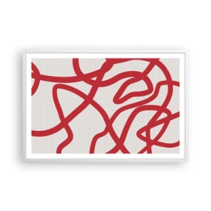 Plakát v bílém rámu - Červené na bílém - 91x61 cm