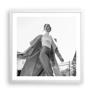 Plakát v bílém rámu - Jdeš se mnou? - 50x50 cm