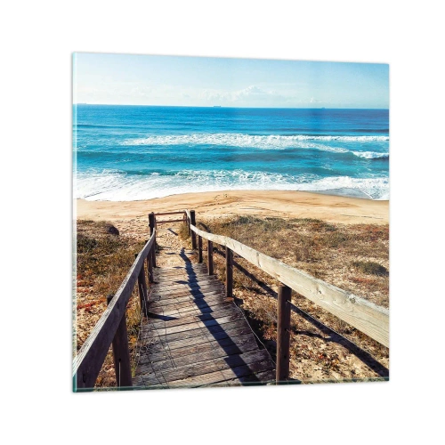 Obraz na skle - Běž! - 50x50 cm