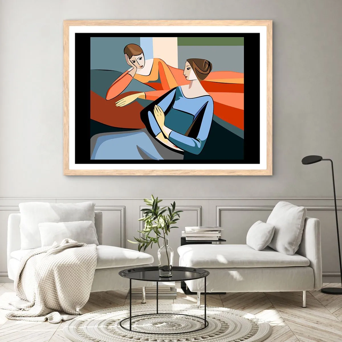 Plakát v rámu světlý dub - Chvíle svěření - 100x70 cm