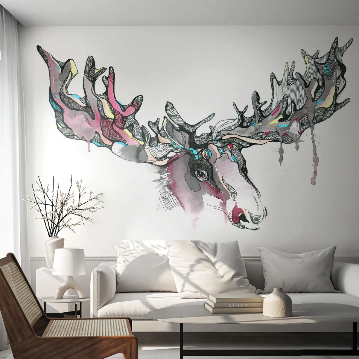 Fototapeta Samolepicí Deluxe Sticker - Koruna lesního krále - Abstrakce, Los, Příroda - 250x175 cm