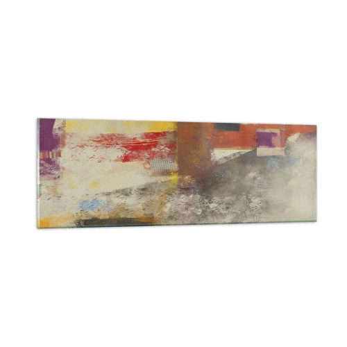 Obraz na skle - Geometrie barev - 90x30 cm