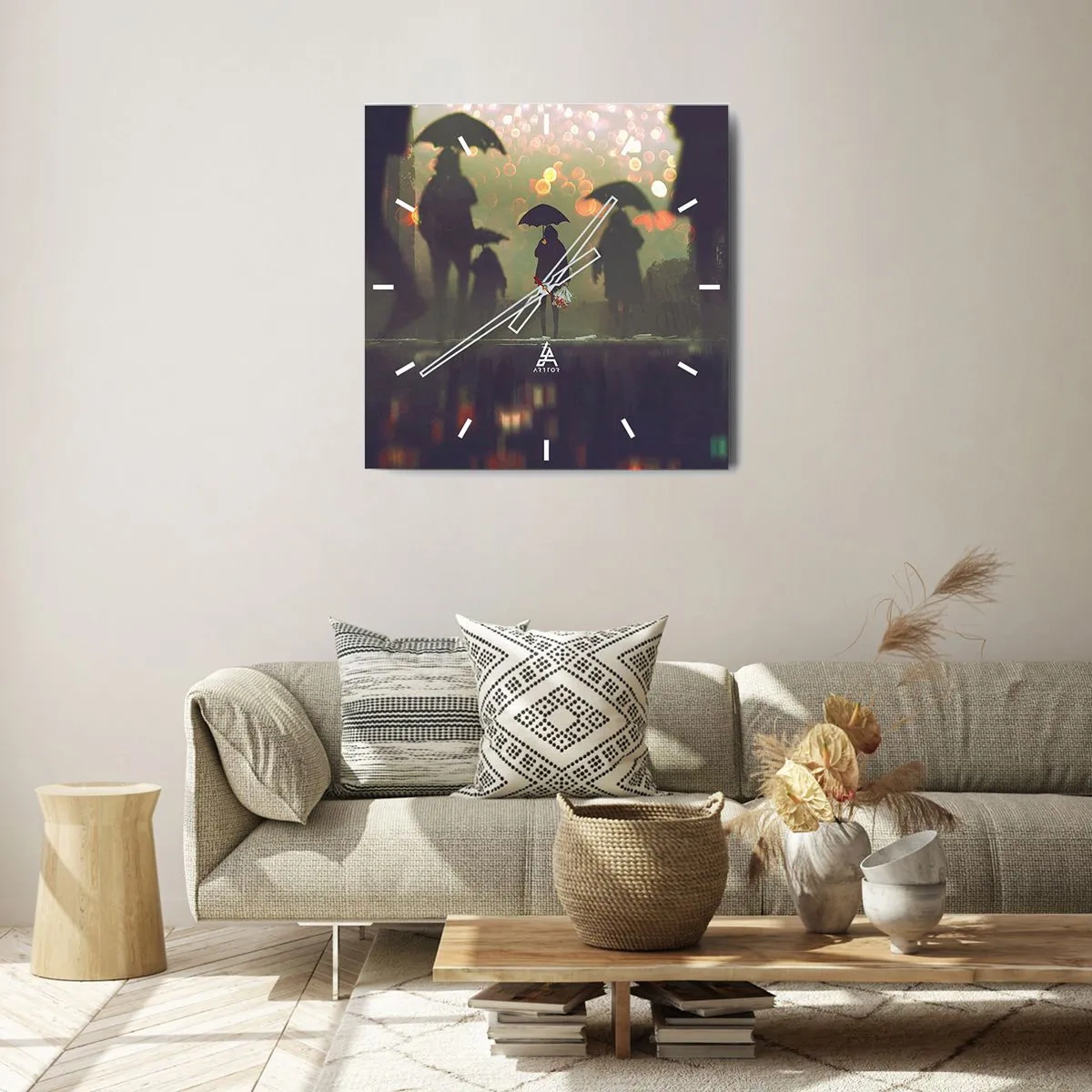 Nástěnné hodiny - Z perspektivy kapky deště - 40x40 cm