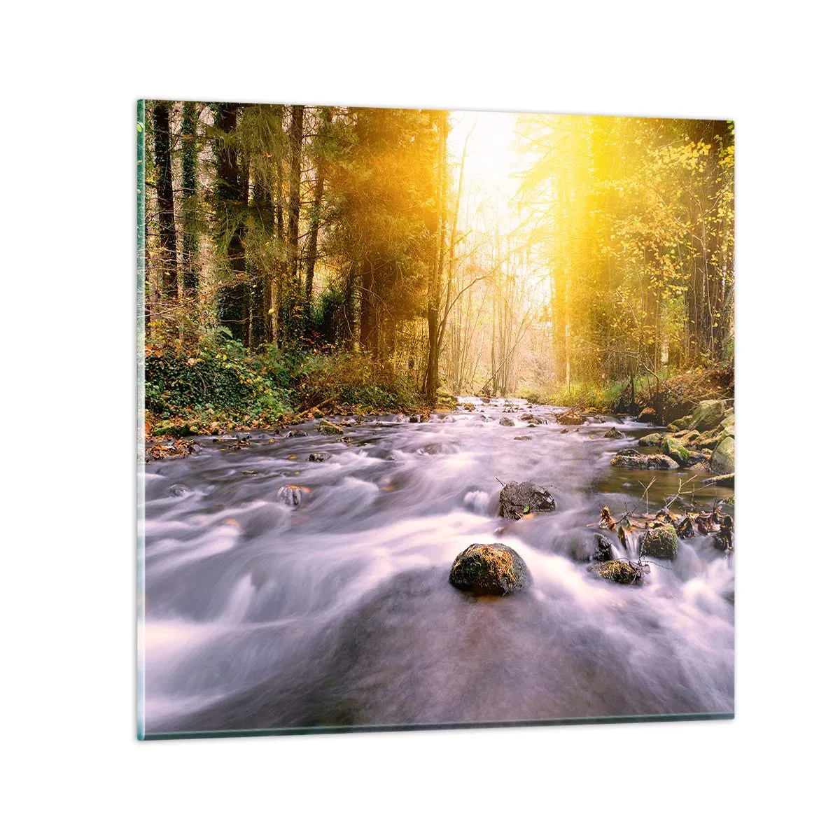 Obraz na skle - Malachit ve stříbrně-zlaté podobě - 60x60 cm