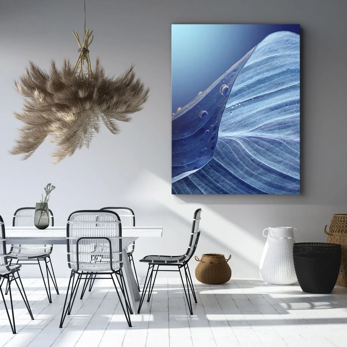 Obraz na plátně - Skryté kapky modři - 50x70 cm