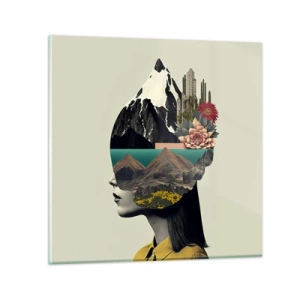 Obraz na skle - Žena – vždy tajemství - 30x30 cm