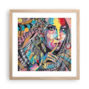 Plakát v rámu světlý dub - Mlč, než pochopíš - 40x40 cm