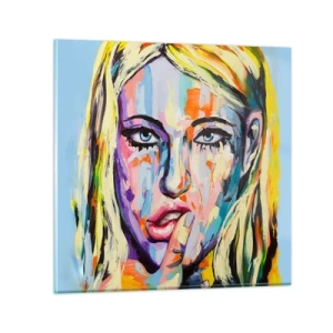 Obraz na skle - Podívej se jí přímo do očí - 70x70 cm