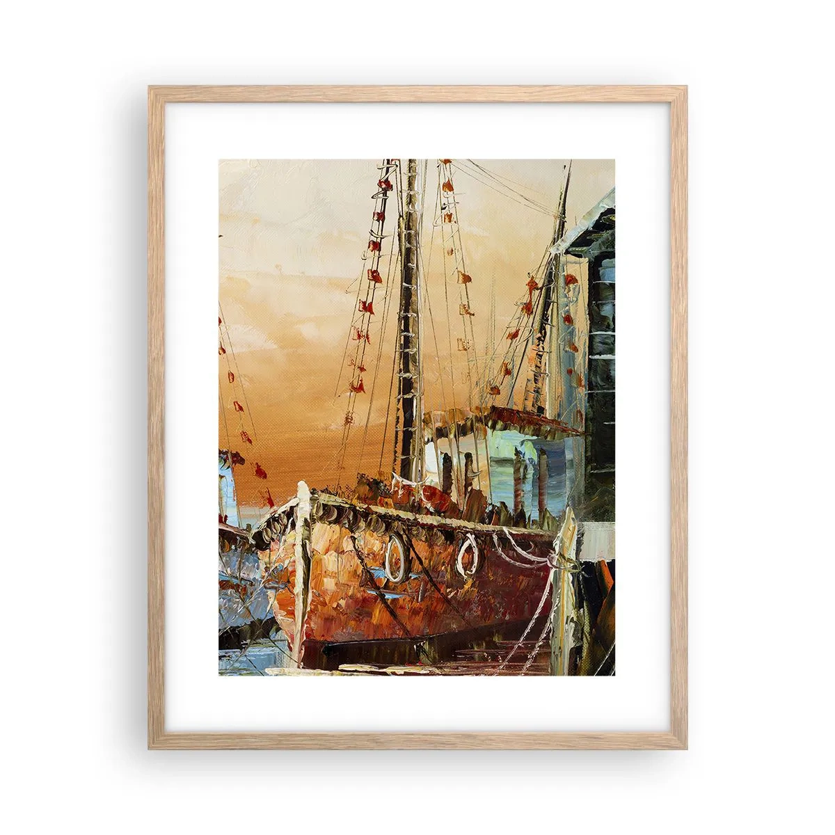 Plakát v rámu světlý dub - Klidný návrat - 40x50 cm