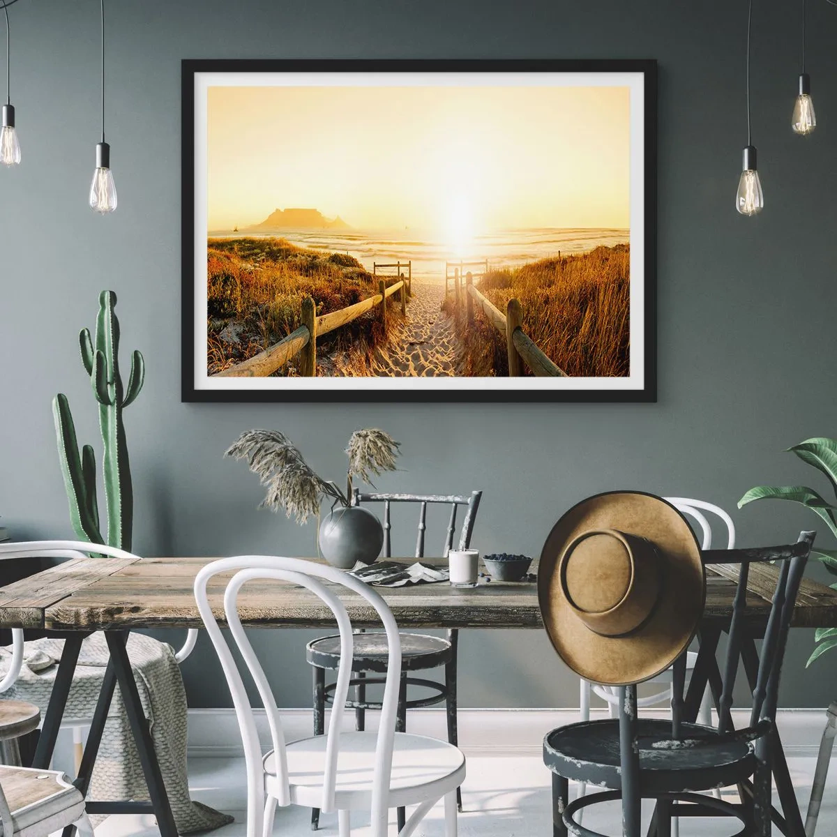 Plakát v černém rámu - Dunami směrem ke slunci - 70x50 cm