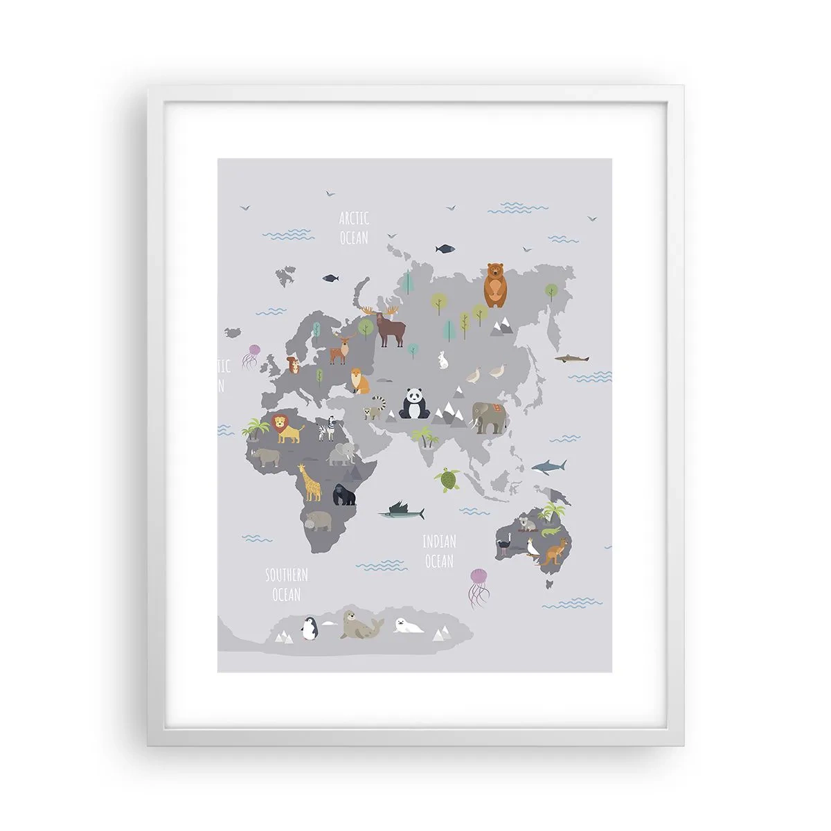 Plakát v bílém rámu - Řekni mi, odkud jsi… - 40x50 cm