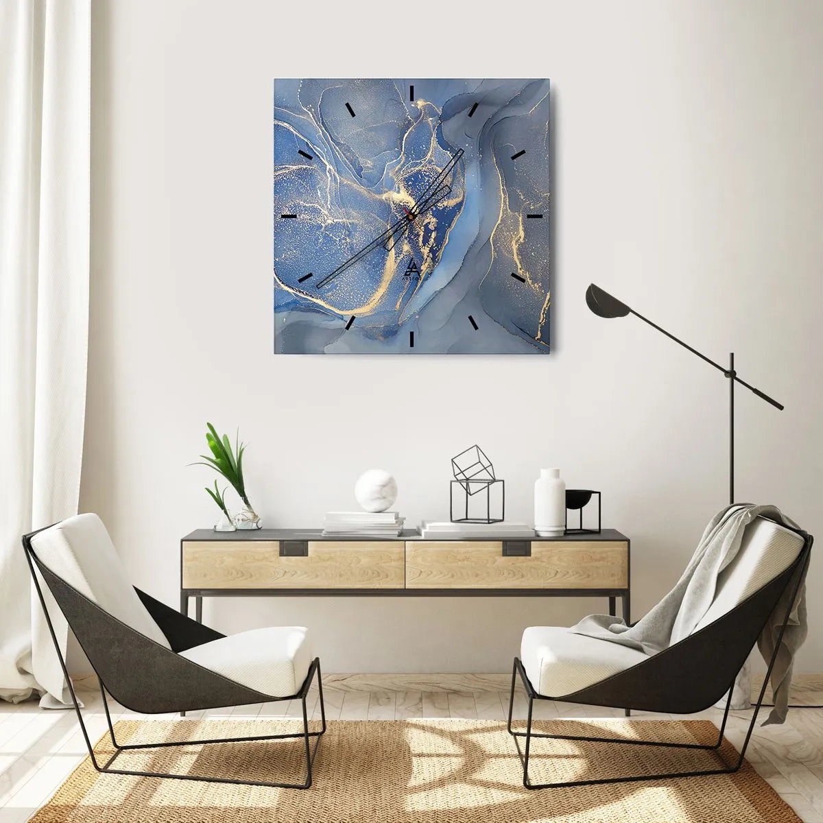 Nástěnné hodiny - Zlatý prach - 30x30 cm