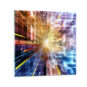 Obraz na skle - Osvětlená chodba - 60x60 cm