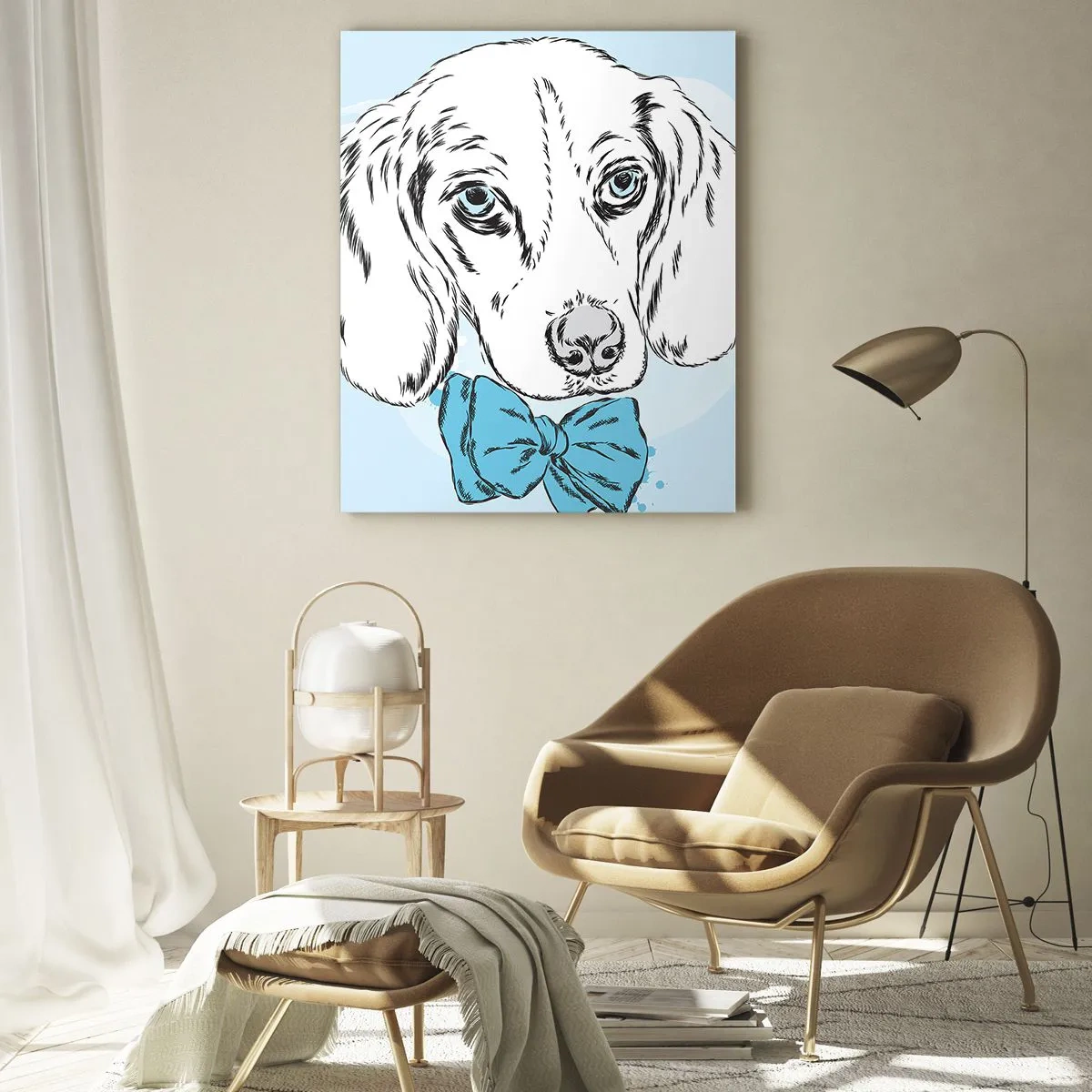 Obraz na skle - Psí elegance - 50x70 cm