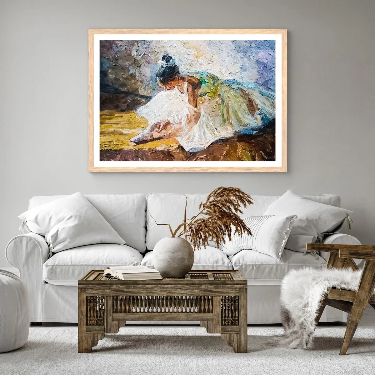 Plakát v rámu světlý dub - Z Degasova obrazu - 50x40 cm