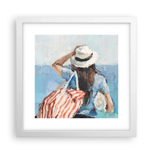 Plakát v bílém rámu - Vítej na dovolené - 30x30 cm