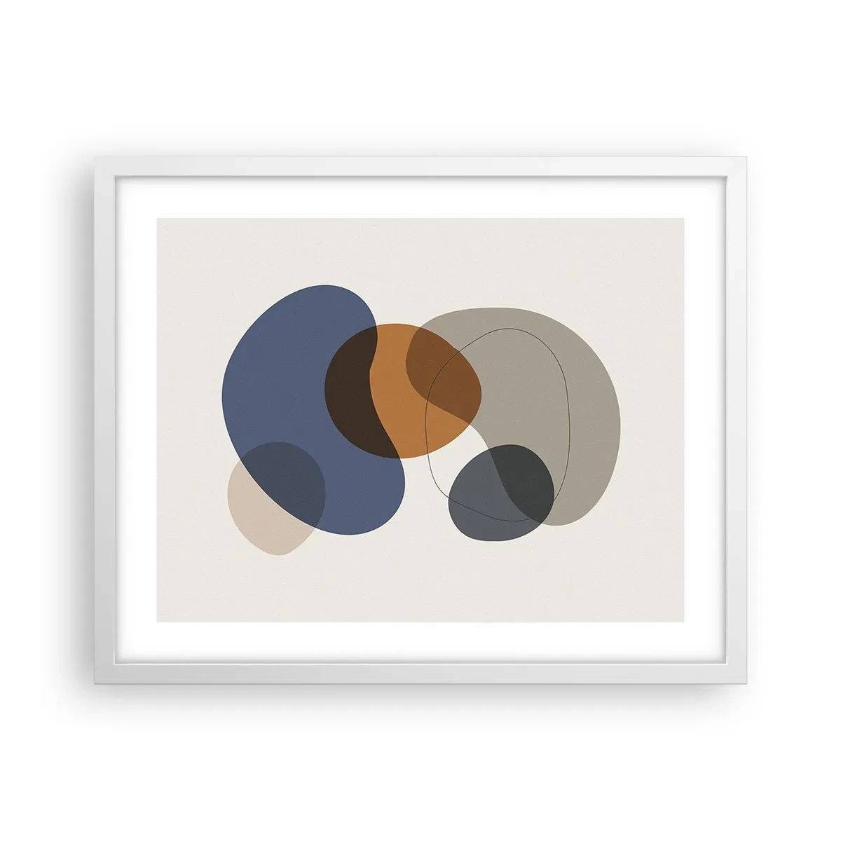 Plakát v bílém rámu - Kapky barev - 50x40 cm