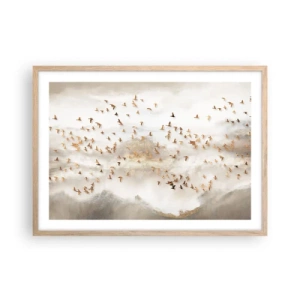 Plakát v rámu světlý dub - Je čas… - 70x50 cm