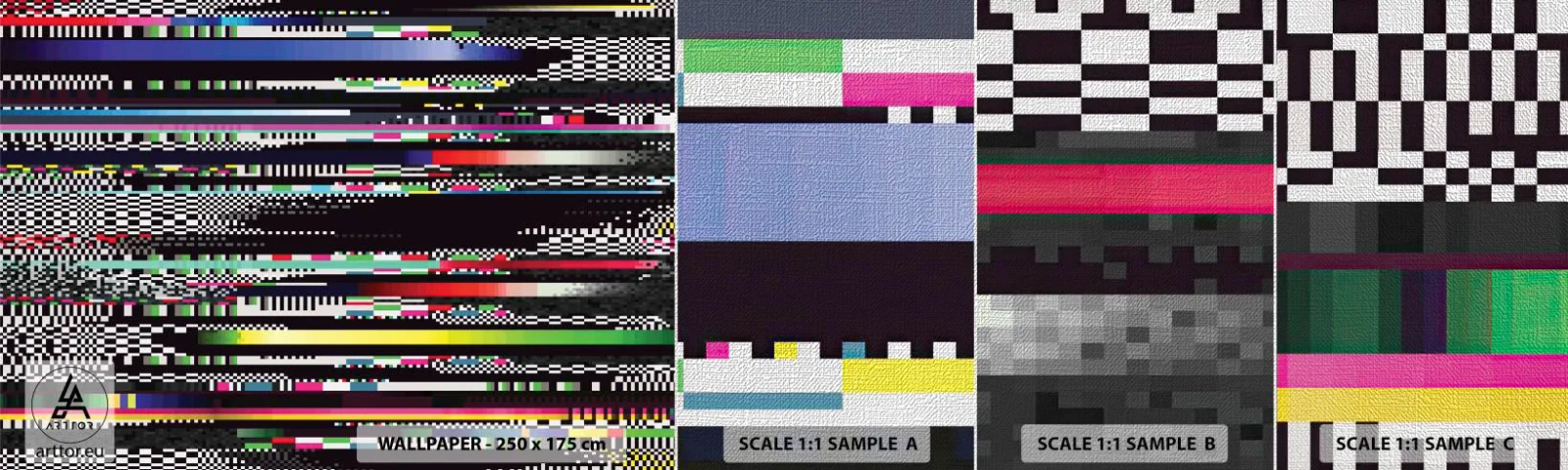 Vzor Fototapety Premium Canvas - Kontrolní obraz skutečnosti - Abstrakce, Kus, Digitální šum - 100x30 cm