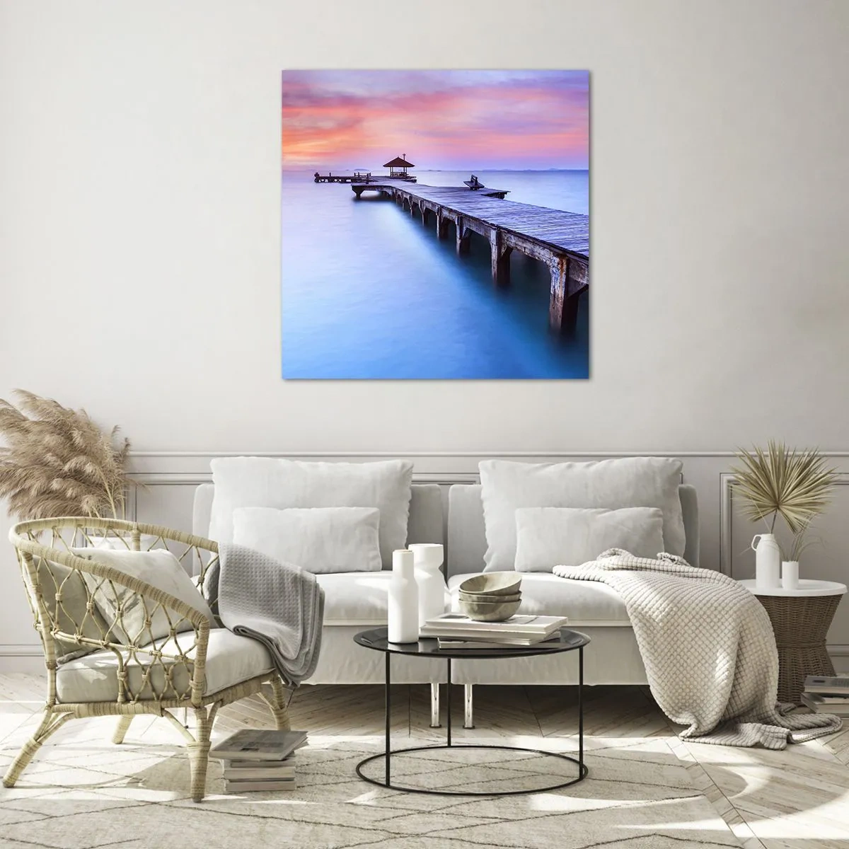 Obraz na skle - Moře klidu až po horizont - 70x70 cm