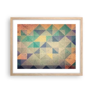 Plakát v rámu světlý dub - Republika trojúhelníků - 50x40 cm