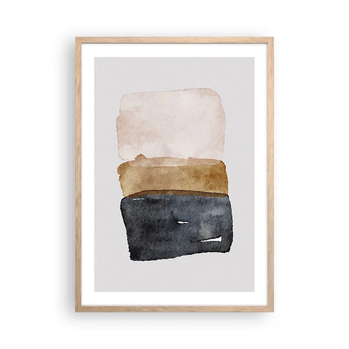 Plakát v rámu světlý dub - Kompozice zemitých barev - 50x70 cm