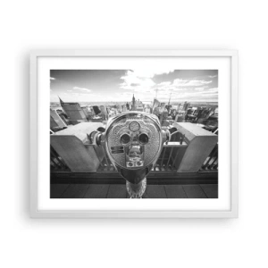Plakát v bílém rámu - Město nad městy - 50x40 cm