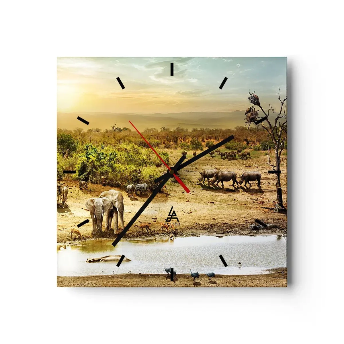 Nástěnné hodiny - „Z ráje opět pramenila řeka…“ - 30x30 cm