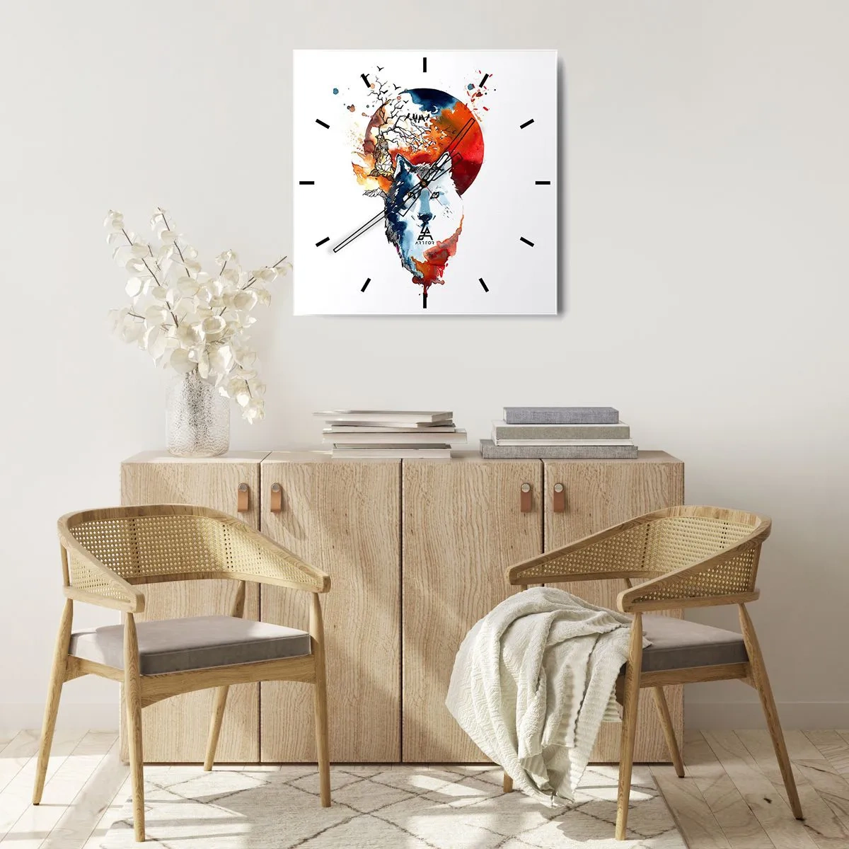 Nástěnné hodiny - Nosem na skle - 30x30 cm