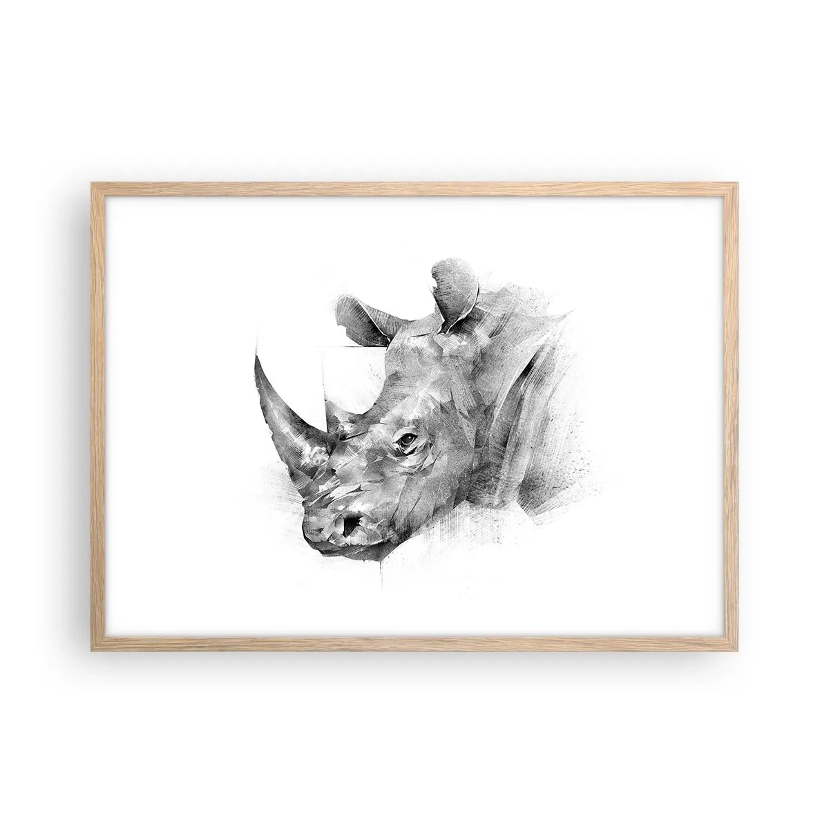 Plakát v rámu světlý dub - Africký portrét - 70x50 cm