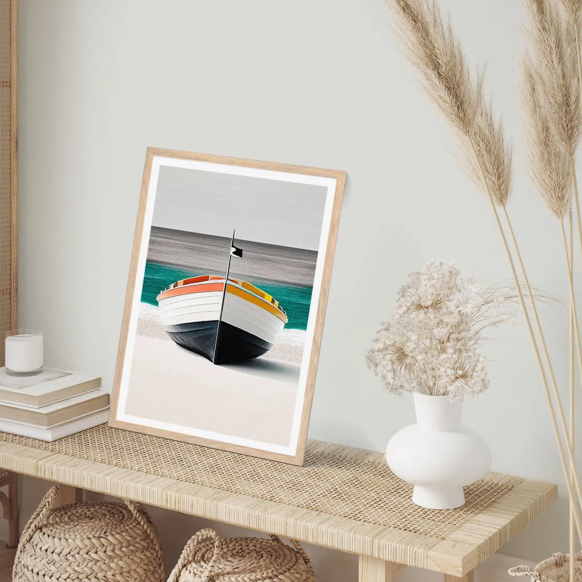 Plakát v rámu světlý dub - Na správném místě - 70x100 cm
