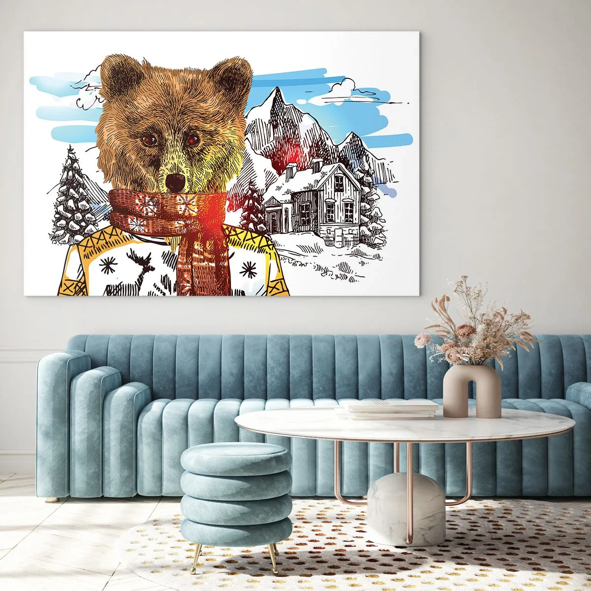 Obraz na skle - Chata medvídka - 100x70 cm