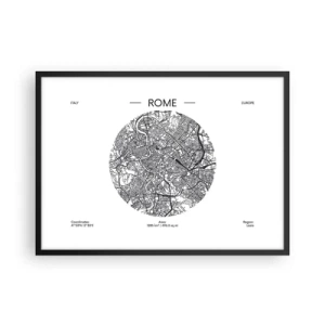 Plakát v černém rámu - Anatomie Říma - 70x50 cm