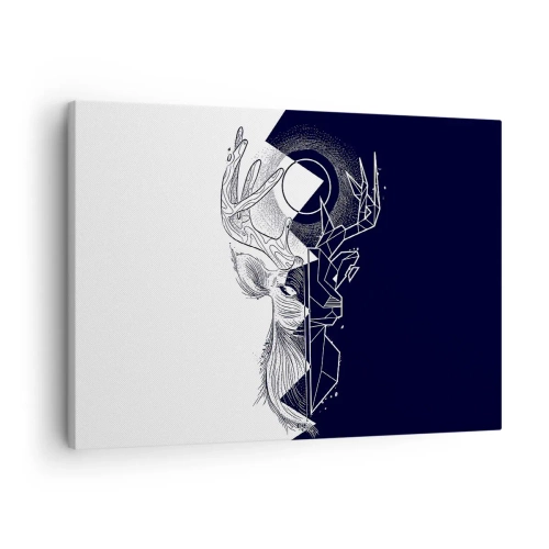 Obraz na plátně - Geometrie a příroda v symbolické kompozici - 70x50cm - Válka a jednota opaků - Moderní nástěnná dekorace do obývacího pokoje a ložnice ARTTOR