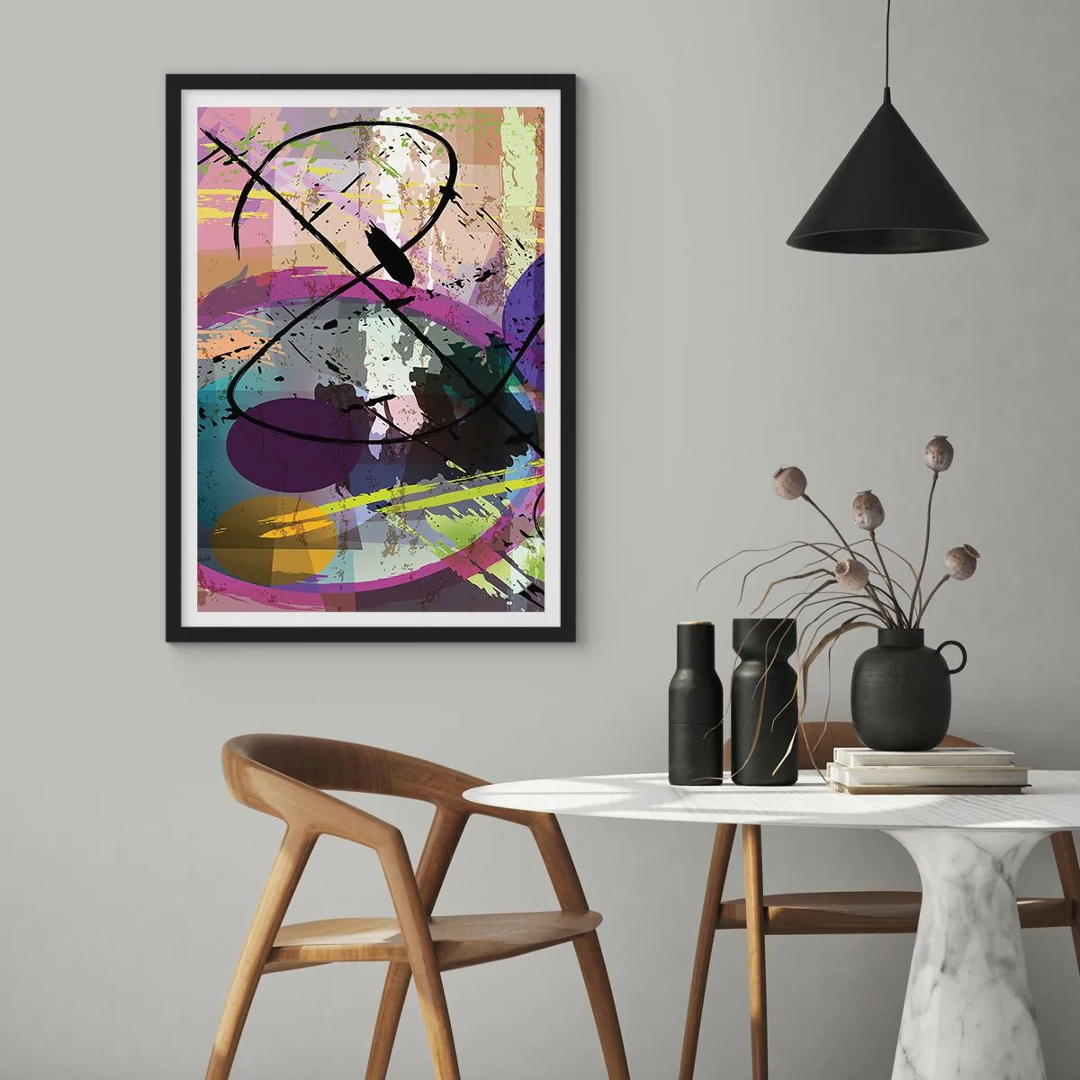 Plakát v černém rámu - Lze přímo nebo kolem - 40x50 cm