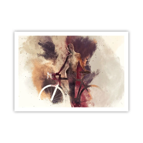 Plakát - Cyklistická duše v mramorových tvarech - 100x70 cm
