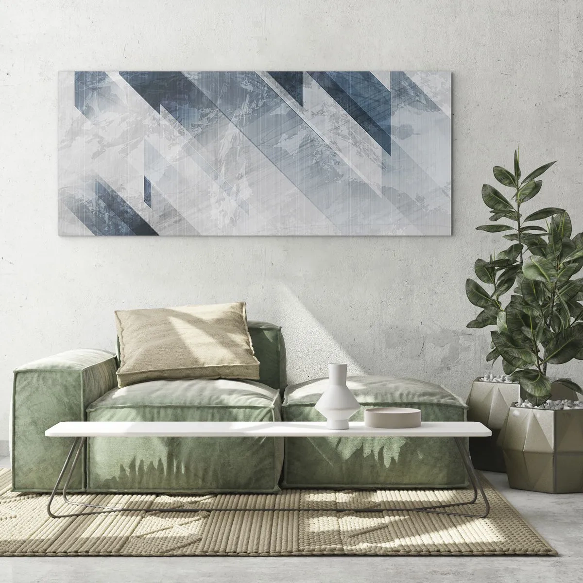 Obraz na skle - Prostorová kompozice – pohyb šedé - 100x40 cm