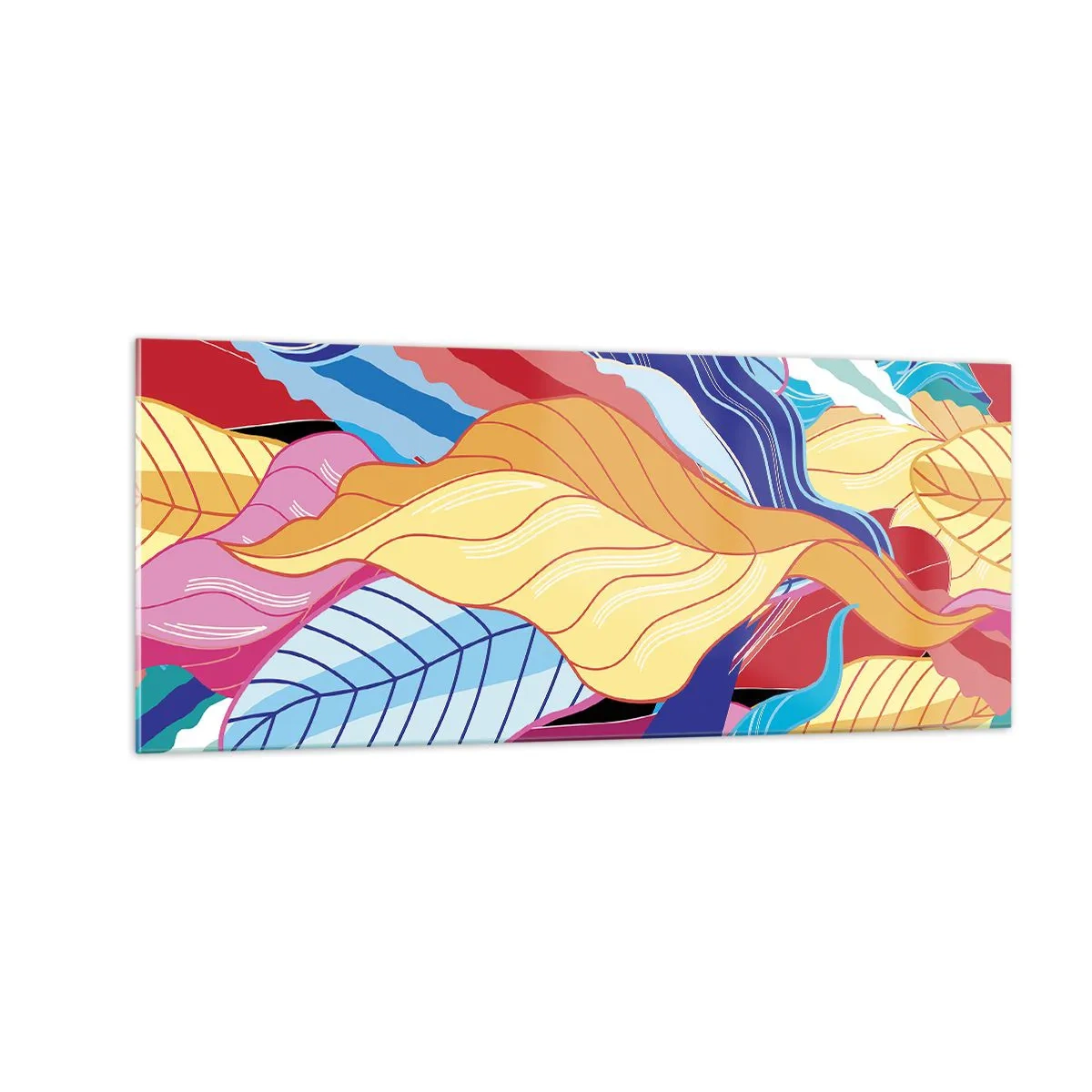 Obraz na skle - Barevný nepořádek - 100x40 cm