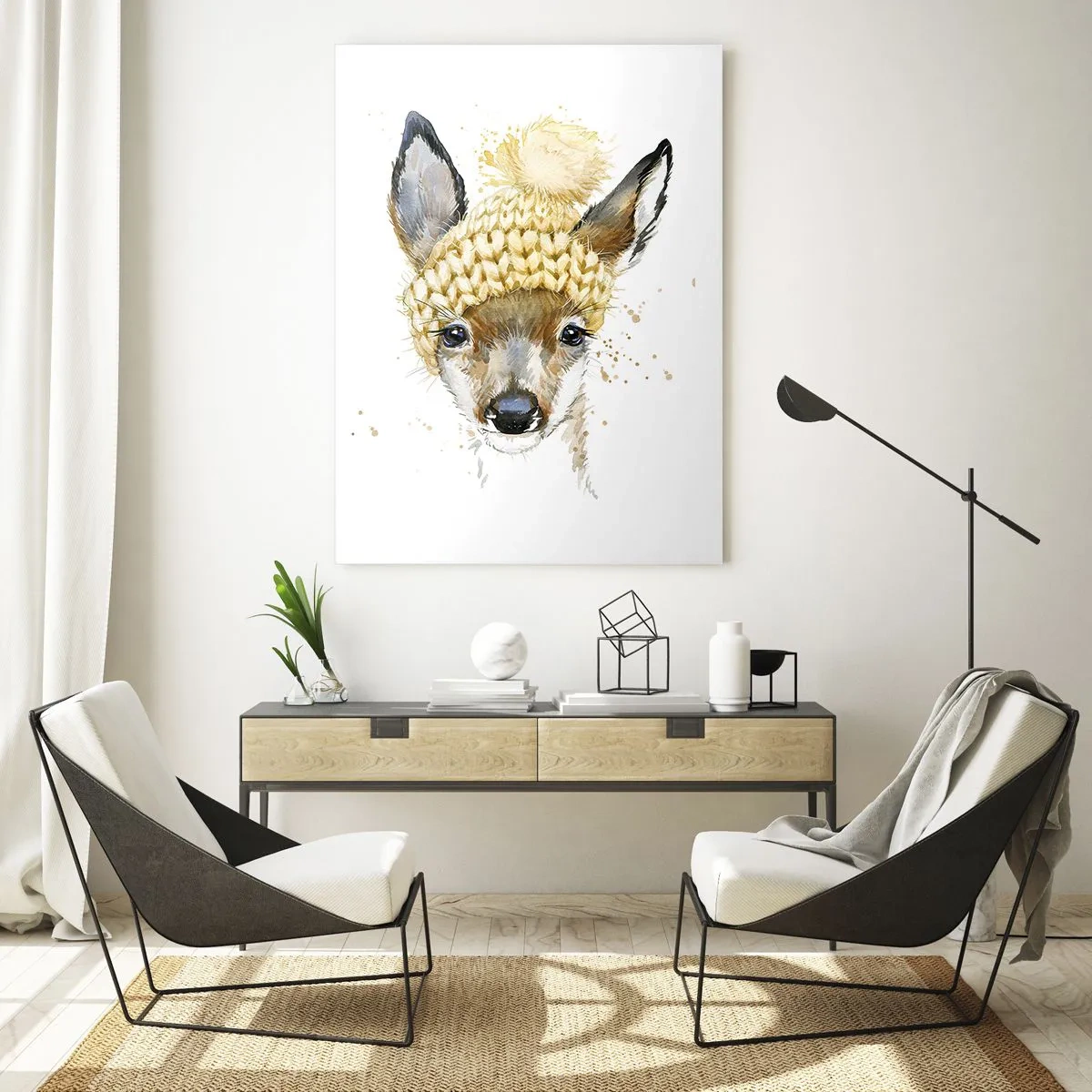 Obraz na skle - V zimě ve sněžném lese - 80x120 cm