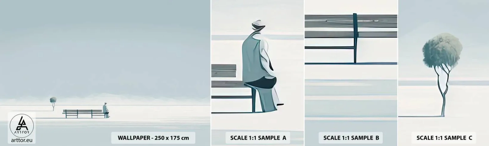 Fototapeta Vzorek Standard Eco - Ano, čekám. - Minimalistický, Osamělý, Muž - 100x30 cm