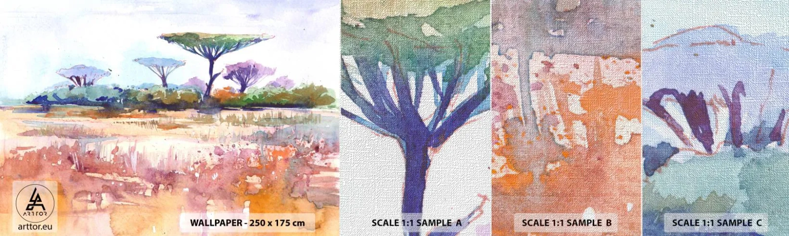 Vzor Fototapety Premium Canvas - Barvy savany - Krajina, Savana, Afrika - 100x30 cm